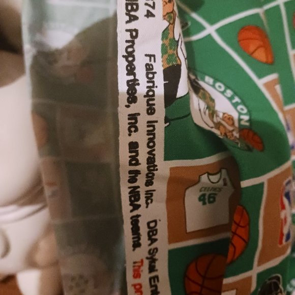 Boston Celtic Patchwork Print Logo NBA Prop Official fabric sold by the 1/2 yard - Picture 3 of 3